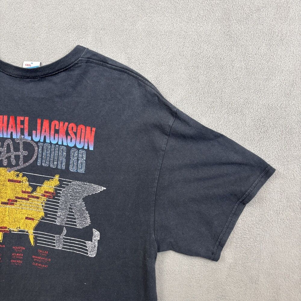 Junk Food Michael Jackson Bad Tour '88 Short Sleeve Top Gray Shirt Size M - Picture 11 of 12